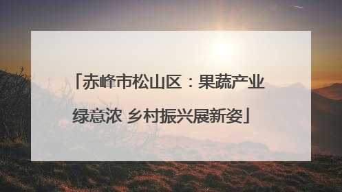 赤峰市松山区：果蔬产业绿意浓 乡村振兴展新姿