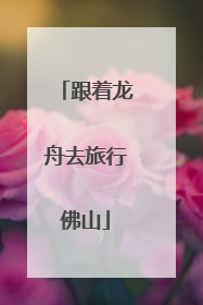 跟着龙舟去旅行佛山