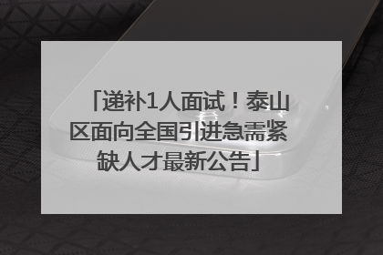 递补1人面试！泰山区面向全国引进急需紧缺人才最新公告