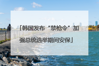 韩国发布“禁枪令”加强总统选举期间安保