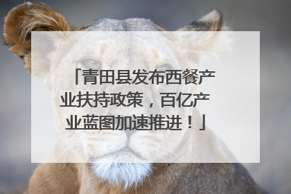 青田县发布西餐产业扶持政策，百亿产业蓝图加速推进！