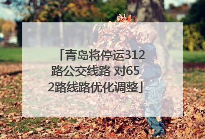青岛将停运312路公交线路 对652路线路优化调整