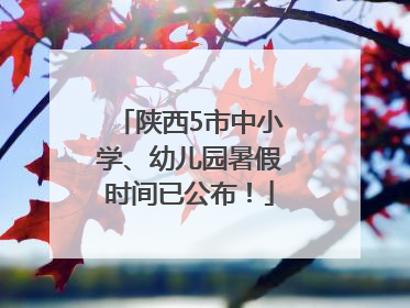 陕西5市中小学、幼儿园暑假时间已公布！