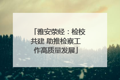 雅安荥经：检校共建 助推检察工作高质量发展