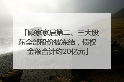 顾家家居第二、三大股东全部股份被冻结，债权金额合计约20亿元
