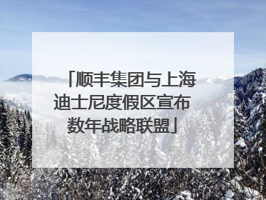 顺丰集团与上海迪士尼度假区宣布数年战略联盟