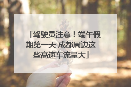 驾驶员注意！端午假期第一天 成都周边这些高速车流量大