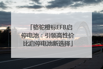 骆驼橙标EFB启停电池：引领高性价比启停电池新选择