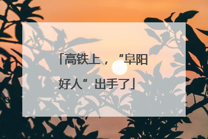 高铁上，“阜阳好人”出手了