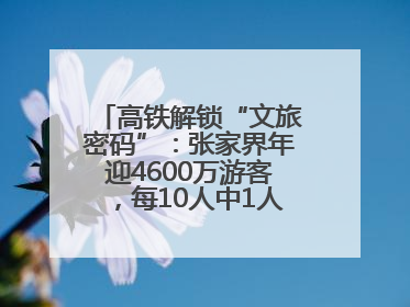 高铁解锁“文旅密码”：张家界年迎4600万游客，每10人中1人乘高铁而来
