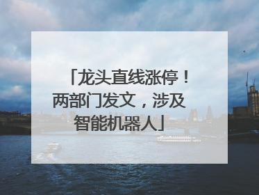 龙头直线涨停！两部门发文，涉及智能机器人