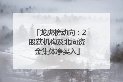 龙虎榜动向：2股获机构及北向资金集体净买入