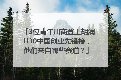 3位青年川商登上胡润U30中国创业先锋榜，他们来自哪些赛道？