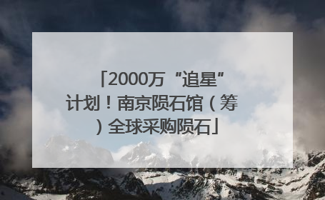 2000万“追星”计划！南京陨石馆（筹）全球采购陨石