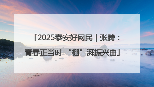 2025泰安好网民｜张腾：青春正当时 “棚”湃振兴曲