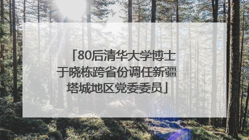 80后清华大学博士于晓栋跨省份调任新疆塔城地区党委委员