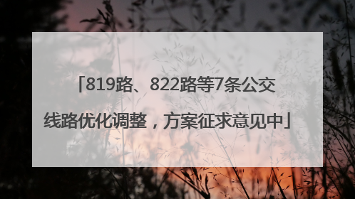 819路、822路等7条公交线路优化调整，方案征求意见中
