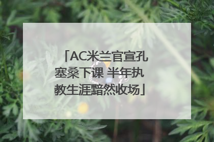 AC米兰官宣孔塞桑下课 半年执教生涯黯然收场