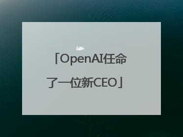 OpenAI任命了一位新CEO