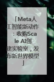 Meta人工智能新动作：收购Scale AI创建实验室，发布新世界模型
